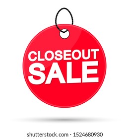 Closeout Sale, offer tag, discount banner design template, vector illustration