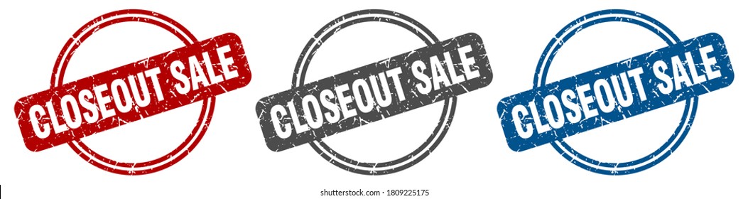 Closeout Sale Round Isolated Label Sign. Closeout Sale Stamp