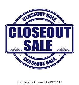 Closeout Sale Stamp With On Vector Illustration