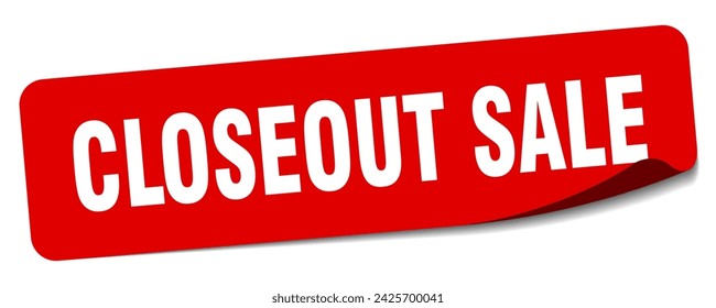 closeout sale sticker. closeout sale rectangular label isolated on white background