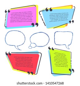 Closeout Template Text Banner In Frame Set Vector. Creative Marketing Promotion Innovative Colored Boxes Mention Modern Typography Design And Hand Drawn Frame. Color Paper Flat Cartoon Illustration