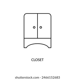 closet concept line icon. Simple element illustration. closet concept outline symbol design.