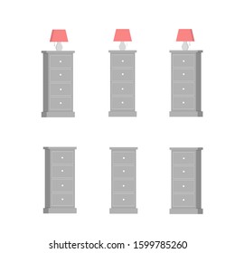 closet drawer with night lamp in different points of view