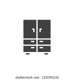 Closet furniture vector icon. filled flat sign for mobile concept and web design. Cupboard simple solid icon. Symbol, logo illustration. Pixel perfect vector graphics