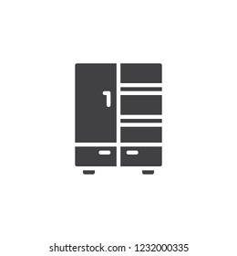 Closet furniture vector icon. filled flat sign for mobile concept and web design. Wardrobe simple solid icon. Symbol, logo illustration. Pixel perfect vector graphics