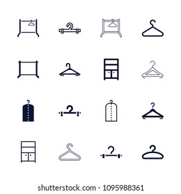 Closet icon. collection of 16 closet filled and outline icons such as hanger, wardrobe. editable closet icons for web and mobile.