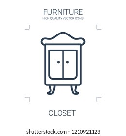 closet icon. high quality line closet icon on white background. from furniture collection flat trendy vector closet symbol. use for web and mobile