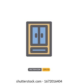 closet icon isolated on white background. for your web site design, logo, app, UI. Vector graphics illustration and editable stroke. EPS 10.