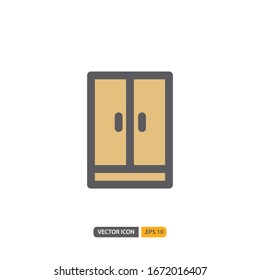 closet icon isolated on white background. for your web site design, logo, app, UI. Vector graphics illustration and editable stroke. EPS 10.