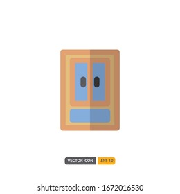 icono del armario aislado en fondo blanco. para el diseño de su sitio web, logotipo, aplicación, UI. Ilustración gráfica vectorial y trazo editable. EPS 10.