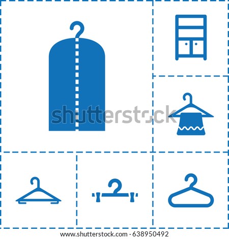 Closet icon. set of 6 closet filled icons such as hanger, clothes on hanger