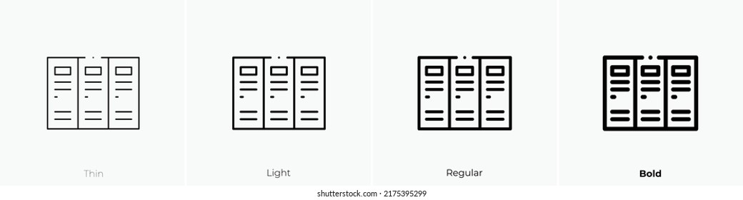 closet icon. Thin, Light Regular And Bold style design isolated on white background