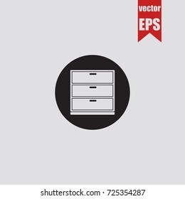 Closet icon in trendy isolated on grey background.Vector illustration.