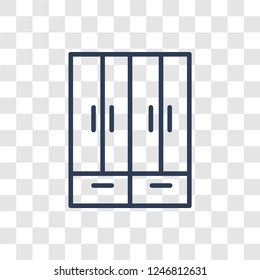 Closet icon. Trendy linear Closet logo concept on transparent background from Furniture and Household collection