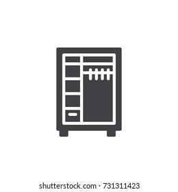 Closet icon vector, filled flat sign, solid pictogram isolated on white. Wardrobe symbol, logo illustration.