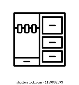 Closet icon vector isolated on white background, Closet transparent sign