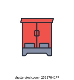 Icono de armario. Vector. Movimiento editable. signo de estilo lineal para uso Diseño web, logotipo. Ilustración de símbolo.