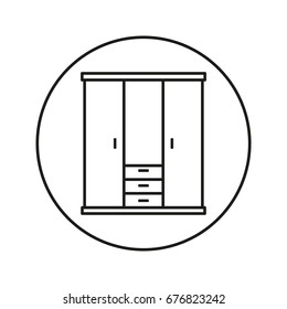 Closet. Icon for web and mobile application. Vector illustration on a white background. Line.
