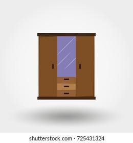 Closet. Icon for web and mobile application. Vector illustration on a white background. Flat design style.