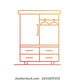 closet icon with white background vector stock illustration