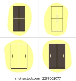 Closet icons set. Flat design style. Vector illustration.