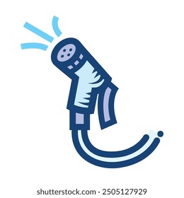 Closet jet bidet shower colorful icon illustration isolated on square white background. Simple flat outlined cartoon art styled drawing.