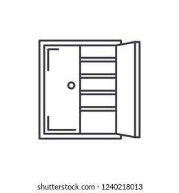 Closet line icon concept. Closet vector linear illustration, symbol, sign