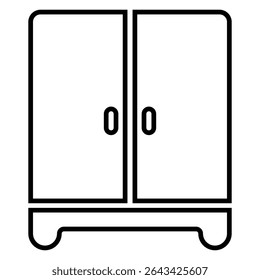 design de ícone de linha do armário. painel fino preto símbolo ilustração vetorial. ícone de traçado editável no plano de fundo transparente.