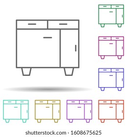 closet multi color style icon. Simple thin line, outline vector of furniture icons for ui and ux, website or mobile application