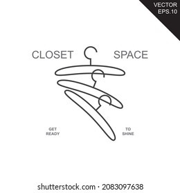 Closet space logo hanger for shop company template vector eps 10