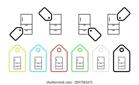 Closet vector icon in tag set illustration for ui and ux, website or mobile application