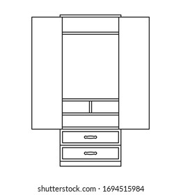 Closet vector icon.Outline vector icon isolated on white background closet .