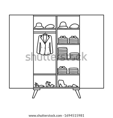 Closet vector icon.Outline vector icon isolated on white background closet .