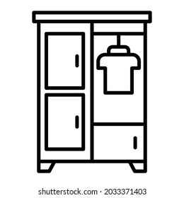 Icono De Esquema Del Vector De Closet Aislado En Fondo Blanco
