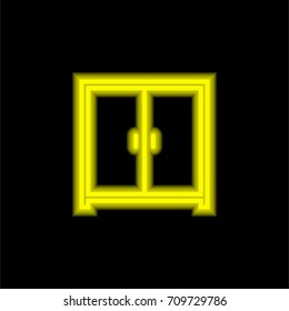 Closet yellow glowing neon ui ux icon. Glowing sign logo vector