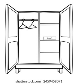 Schränke Illustration Umriss Isolierte Vektorgrafik	
