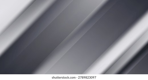 Close-up of abstract metallic diagonal lines with smooth gradient shades and reflective surface