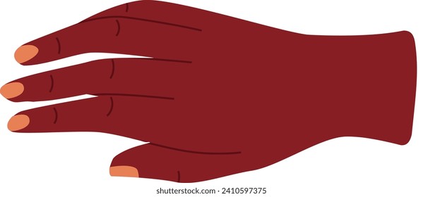 Closeup of African hand gesture with nails. Cultural diversity and body language vector illustration.