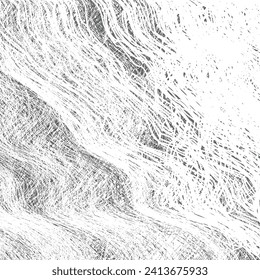 Material textil de cierre, envejecido y dañado. Fragmento de una tela rota. Fondo de textura fibrosa monocromo. Vector sin fisuras.