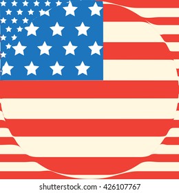 Closeup of American flag on white background. Memorial Day Flag Design. American flag vector illustration