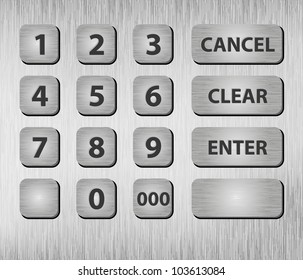 Closeup ATM buttons. Eps8 only. Vector illustration. Contents seamless