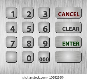 Closeup ATM buttons. Eps8 only. Vector illustration. Conten?ts seamless