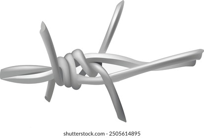 Close-up of barbed wire showing sharp points for protection and security