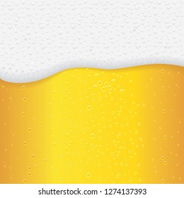 Closeup of beer background. Abstract yellow  background