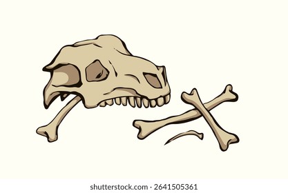 Closeup big white limb goat pet leg eat part antique retro age bull hip hunt nature element. Line hand drawn old die ram roe cow sheep body fibula joint dog wolf food meal icon sign sketch art cartoon