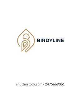 Closeup bird logo on white background, ideal for branding, website design, and graphic design projects needing a sleek avian symbol.