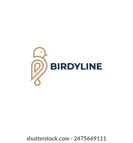 Closeup bird logo on white background, ideal for branding, website design, and graphic design projects needing a sleek avian symbol.