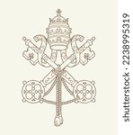Closeup black color world heraldic EU roman land city liberty pride glory day war unity pope crown key shape view white sky text space. Line web art euro world Rome official peace unit logo shield set