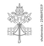 Closeup black color world heraldic EU roman land city liberty pride glory day war unity pope crown key shape view white sky text space. Line web art euro world Rome official peace unit logo shield set