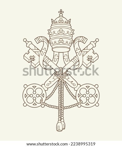 Closeup black color world heraldic EU roman land city liberty pride glory day war unity pope crown key shape view white sky text space. Line web art euro world Rome official peace unit logo shield set